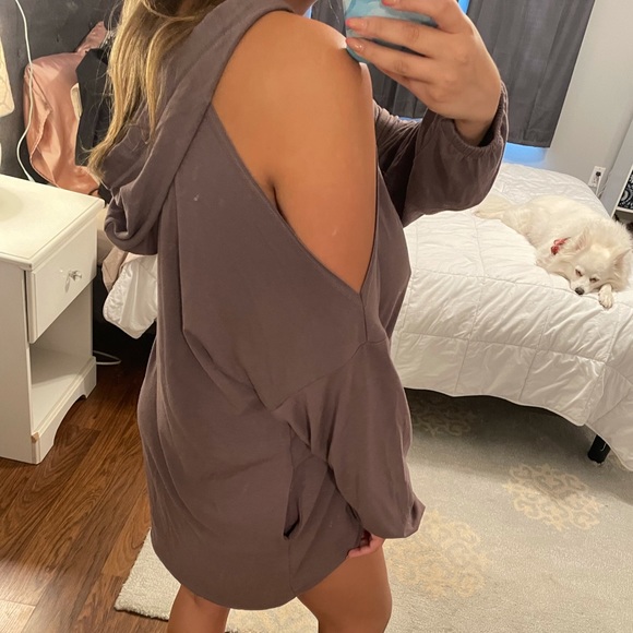 Forever 21 Tops - Open Shoulder Purple Hoodie